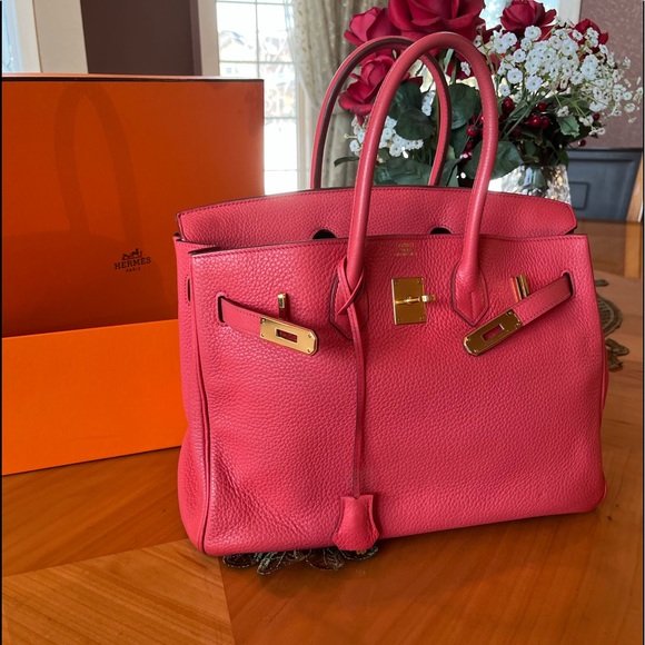 Hermes Birkin bag 🌹Bougainvillier Clemence GHW - Picture 3 of 13